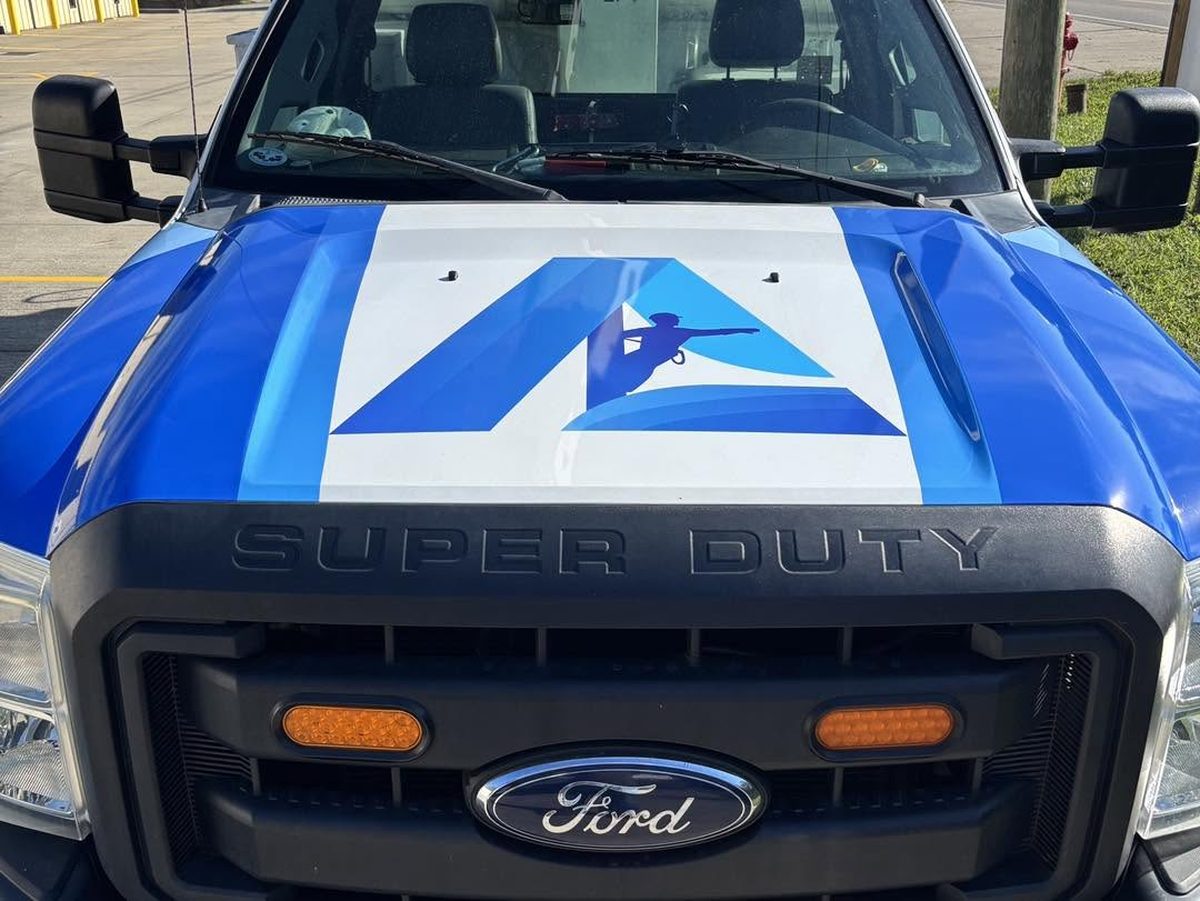 Close view of the Altura hood graphic